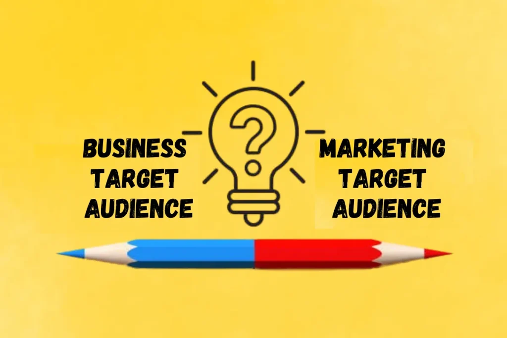 Comparison between Business Target Audience and Marketing Target Audience, showcasing their differences and focus areas.