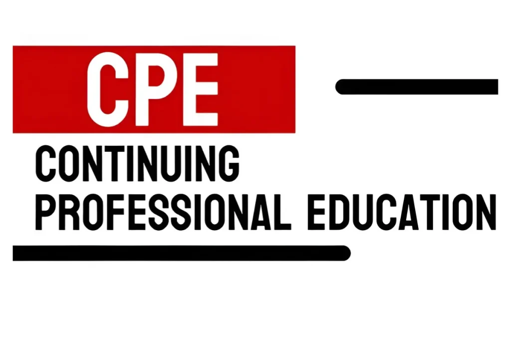 A visual explanation of Continuing Professional Education (CPE) for professional development.