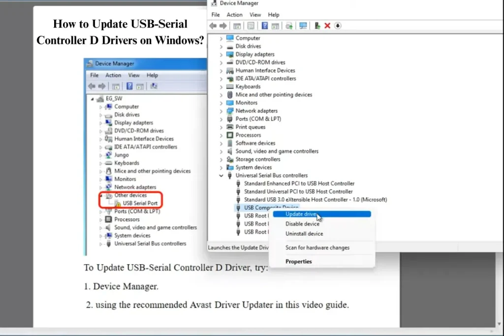 How to Update USB-Serial Controller D Drivers on Windows?