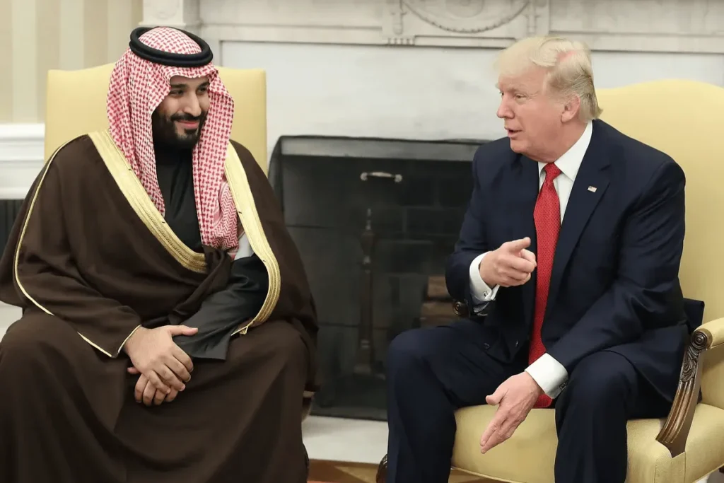 Saudi Crown Prince Mohammed bin Salman speaking at an AI investment conference, unveiling the Humain AI venture. The event gathers global tech leaders, highlighting Saudi Arabia's push for AI innovation.