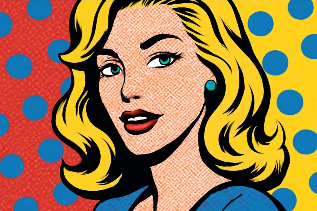 A digital pop art illustration with bold colors and iconic imagery, reminiscent of the works of Andy Warhol.